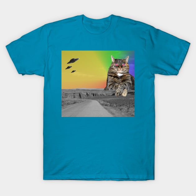 Space Cat and the UFO Squad T-Shirt by Colorful Space Cat